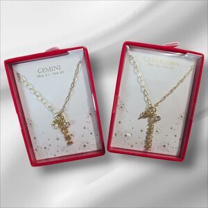 Zodiac Gold Tone Necklace Choose From CAPRICORN OR GEMINI